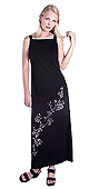 Long Square Neck Lazer Cut-Out Dress